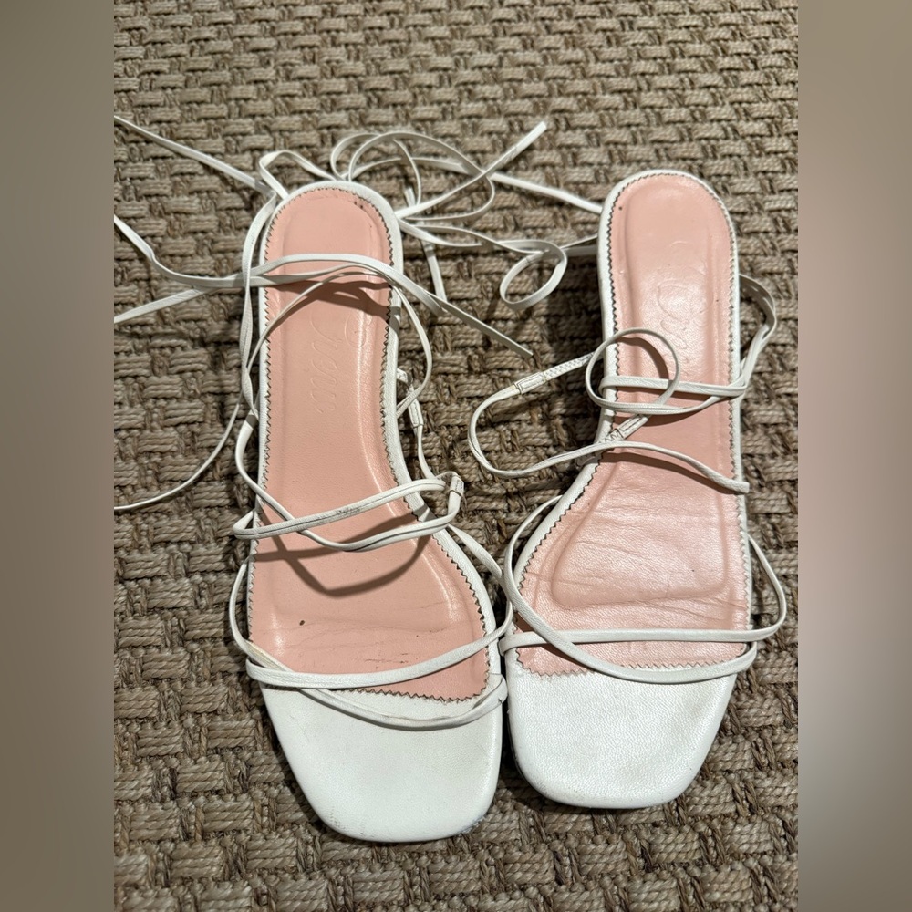 Women’s J.Crew white leather strappy sandals